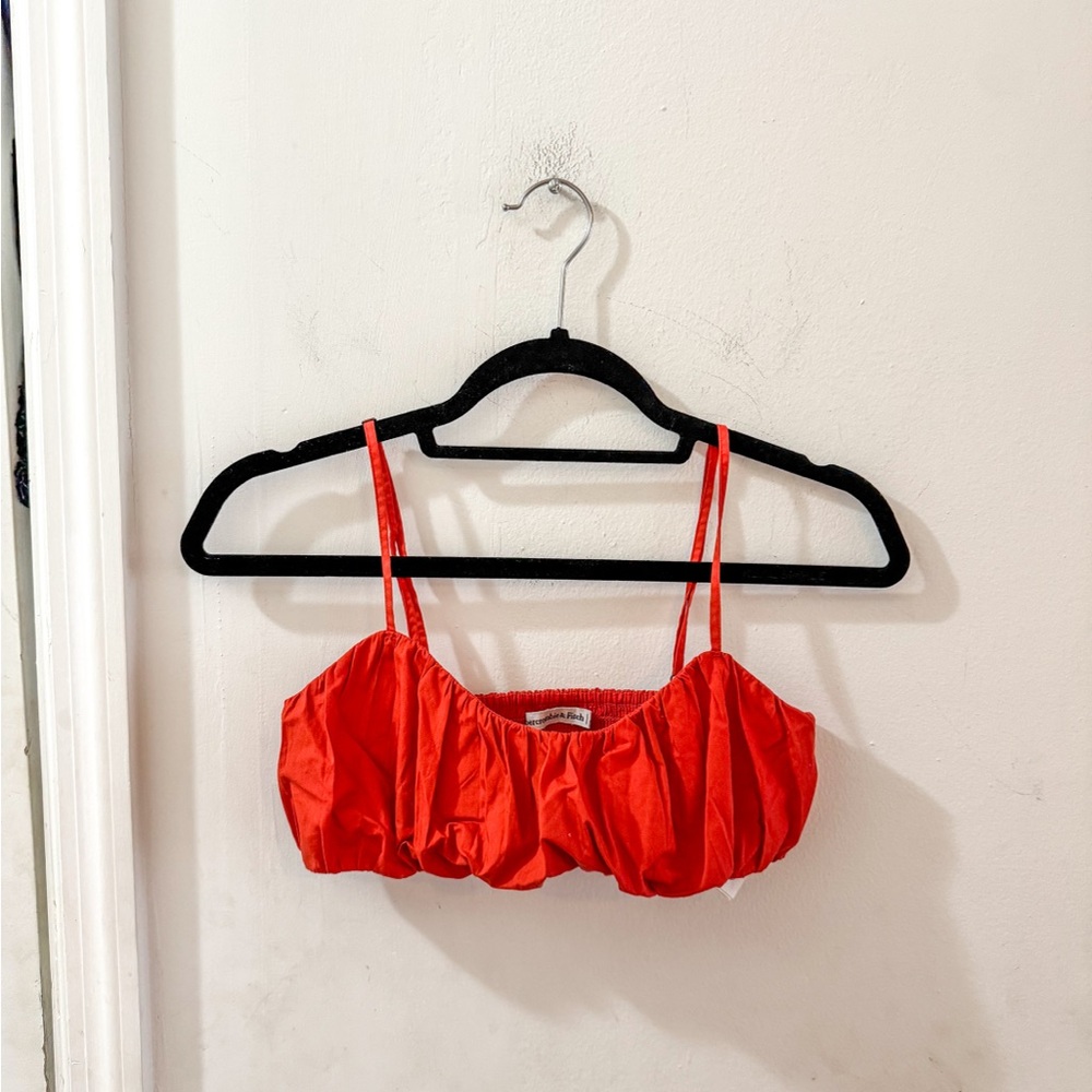 Abercrombie & Fitch Strappy Crop Top, Red, size XS